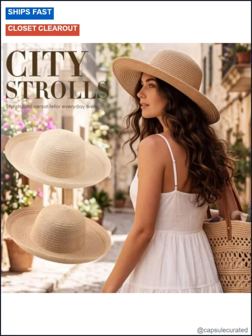 4 Pack Women's Wide Brim Sun Hats Packable Adjustable Beach Travel Straw Visors